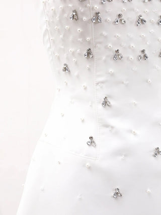 Marie | White Minimalistic Dress Mini - Cielie