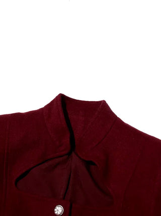 Burgundy Winered Blazer Buttons Tailored Longsleeve winter Cielie Vienna