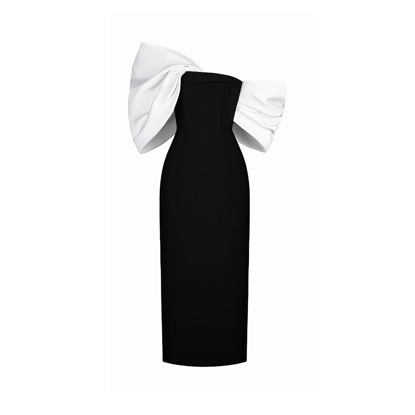 Black White Bow dress - Cielie schwarzes Kleid 