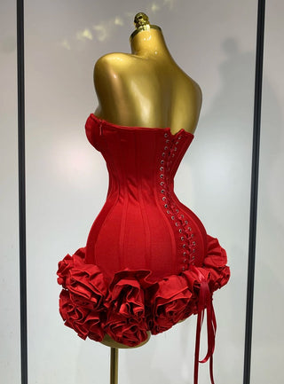 Party dress roses red