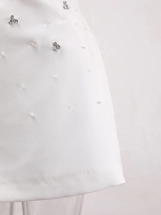 Marie | White Minimalistic Dress Mini - Cielie