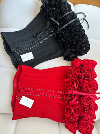 Corset Dress black red