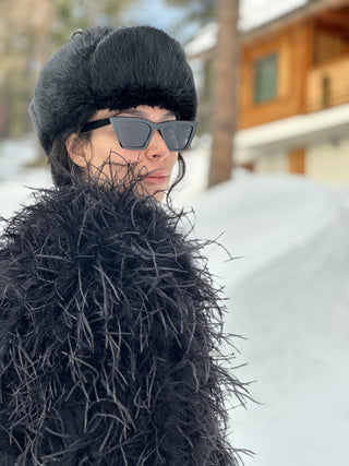 KELLY | Feather Jacket - Cielie KELLY | Feather Jacket - Cielie Ostrich feather Jacket black, black feather coat, feather coat, federjacke schwarz, Federjacke, Straußenfeder Jacke