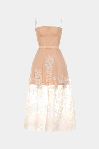 Julia - Beige Bridesmaids Organza Dress, Cielie