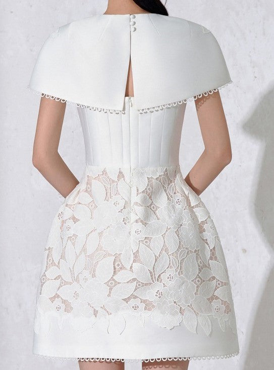 LUNA | White Two Piece Mini Dress - Cielie