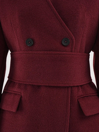 Burgundy Blazer Jacket Wool Belt