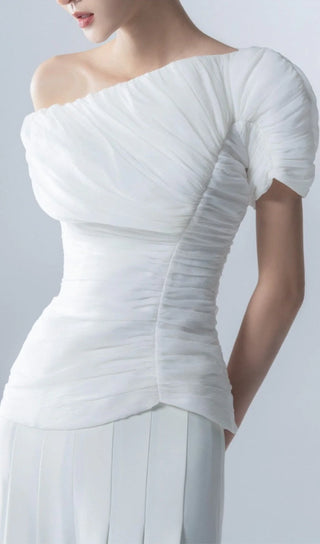 SEZAN | White Two Piece Pant Suit - Cielie