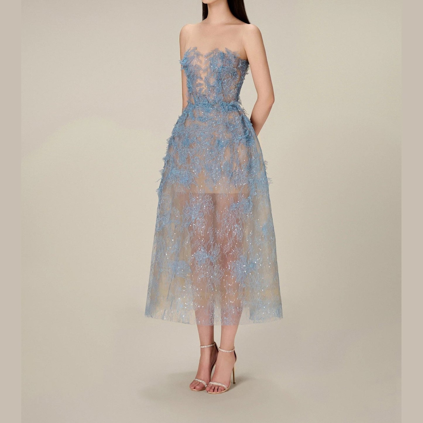 SHERLY | Lace Midi Dress - Cielie 