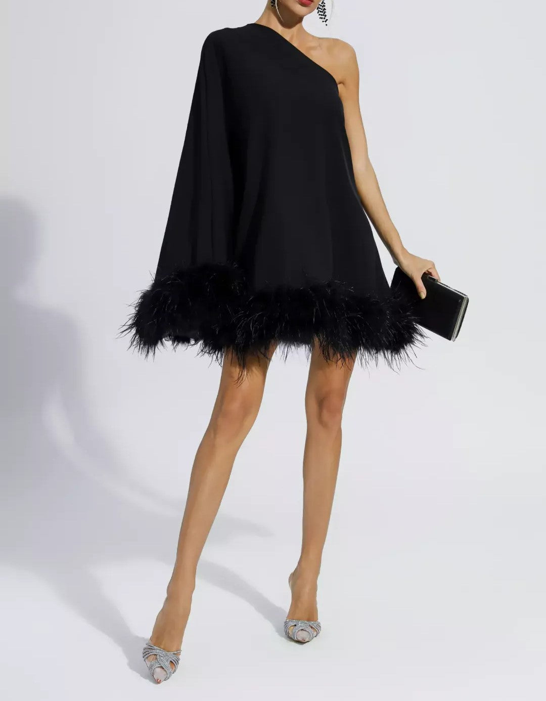 SOREL | One Shoulder Feather Dress - Taller Marmo dupe sale - Cielie