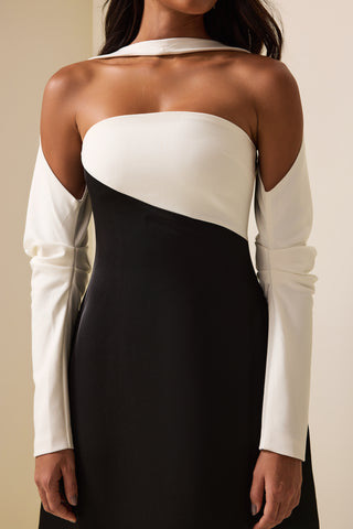 black white midi dress elegant modest ramadan - cielie vienna