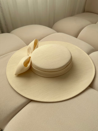 Bridal Hat, Ivory Fedora Hat Cielie Vienna Elegant Hat Civil Wedding Hut Elegant Braut Hochzeit Elfenbein Masche