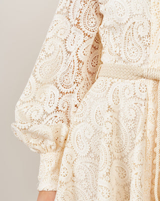 mini lace dress beige nude, long sleeve, latern sleeve summer dress, lace summer dress, bridal shower dress, wedding guest dress, beige lace dress, summer dress, sommerkleid, spitzenkleid mini,