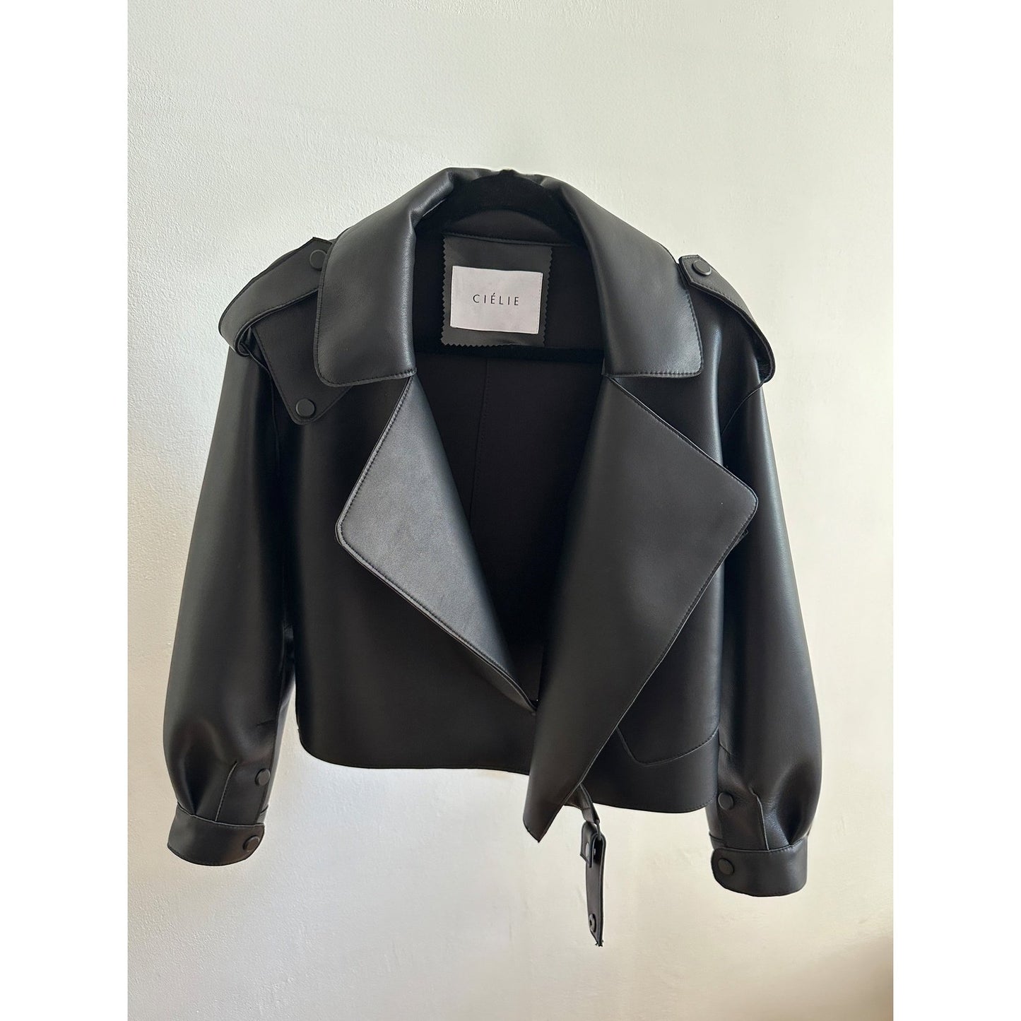 Jack| Oversized Leather Crop Jacket - Cielie