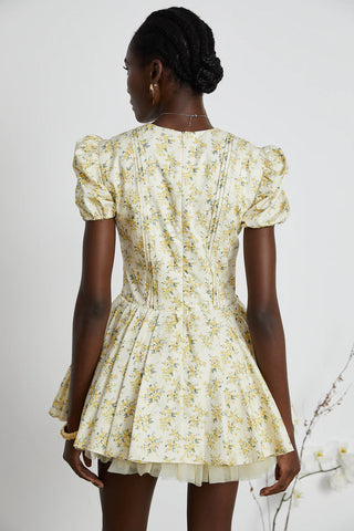 X  'Imani'  Buttercup Vintage Floral Print Pleated Cotton Mini Dress Houseofcb dupe similar brand - mini tulled skirt corset vintage floral dress cottage - Cielie Vienna
