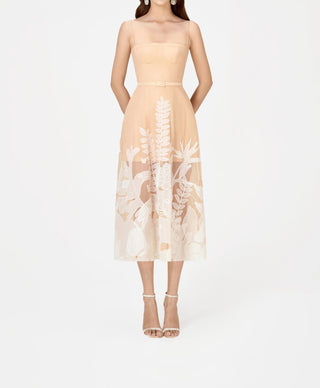 Julia - Beige Bridesmaids Organza Dress, Cielie