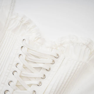 White Corset Mini Dress Lace Bustier - Cielie Vienna
