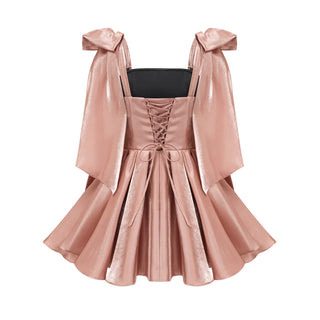 Vesna Wedding dress Mini Bowknot Bow Straps Cocktaildress rose, rose, pink, rosewood, bridesmaids dress, Tulle Mini girly Summer - Cielie Vienna