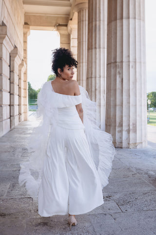 SEZAN | White Two Piece Pant Suit - Cielie