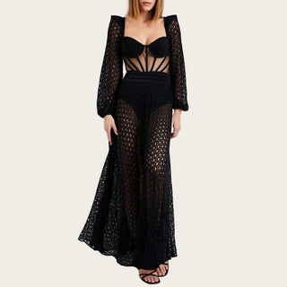 Patbo Maxikleid Monstera Croched Beachdress Summer Strickleid Sommer Strandkleid Beachdress - Cielie Vienna