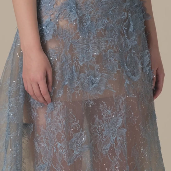Blue lace dress - Cielie Floral Spitzenkleid blau Wedding guest dress