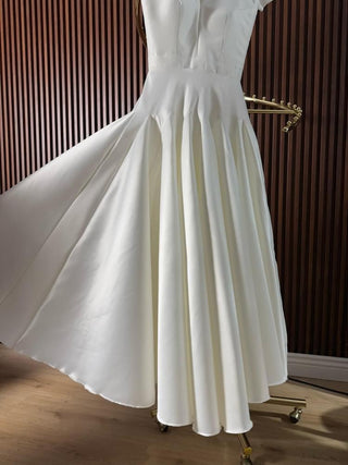 Satin look midi dress for civil ceremony or second wedding dress
