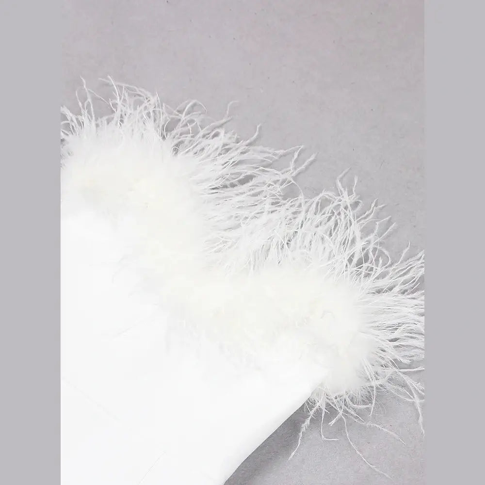 SWANE | Maxi Bodycon Dress feather  - CIÉLIE