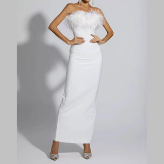 White feather dress - Feder kleid weiß - Hochzeit, Wedding - Cielie