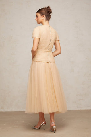 tulle set cream skirt top