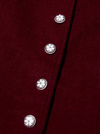 Burgundy Winered Blazer Buttons Tailored Longsleeve winter Cielie Vienna