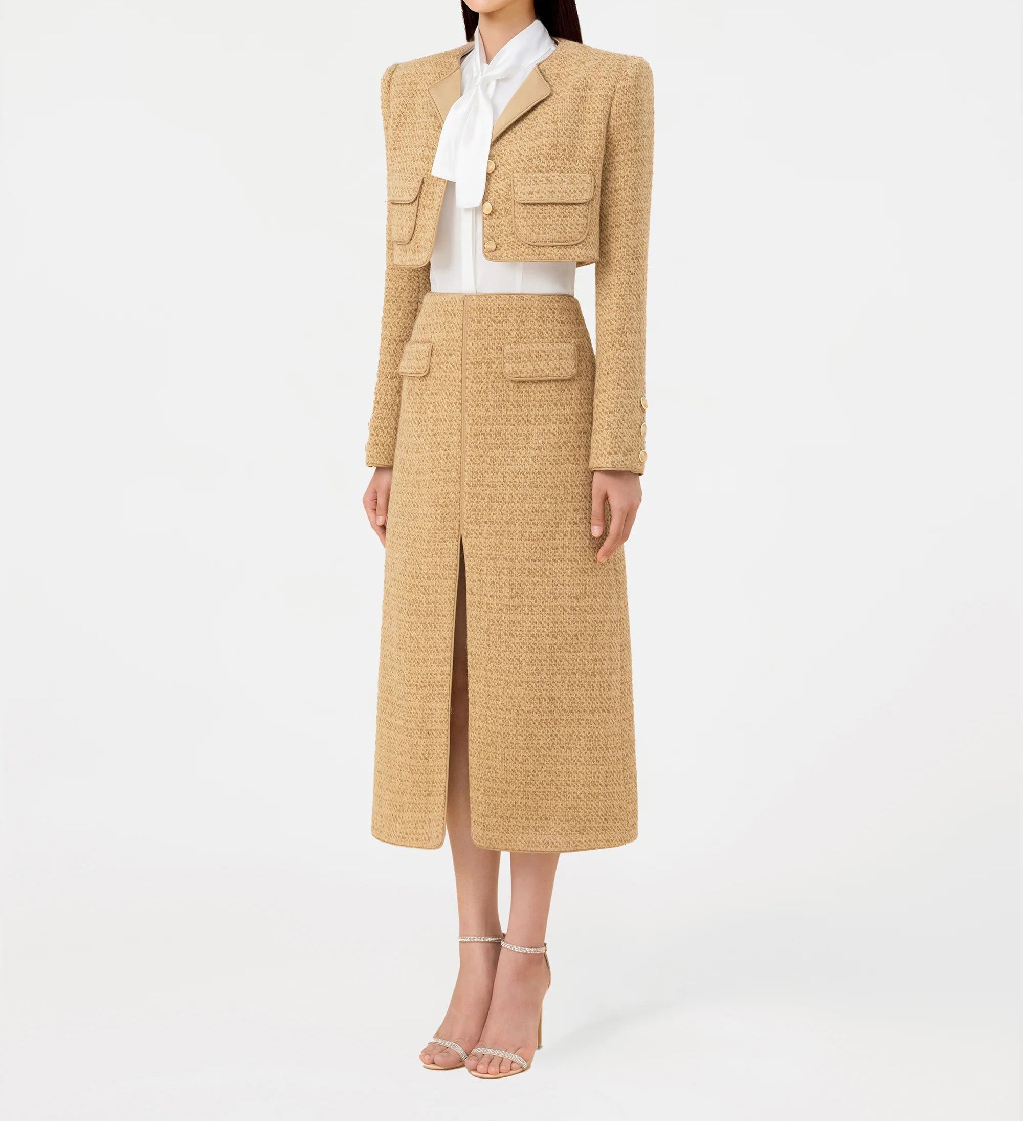 ALA | TWEED CROP JACKET Maxi Skirt Set | CILIE - Cielie Vienna M / Set ALA | TWEED CROP JACKET Maxi Skirt Set | CILIE - Cielie Vienna M / Set