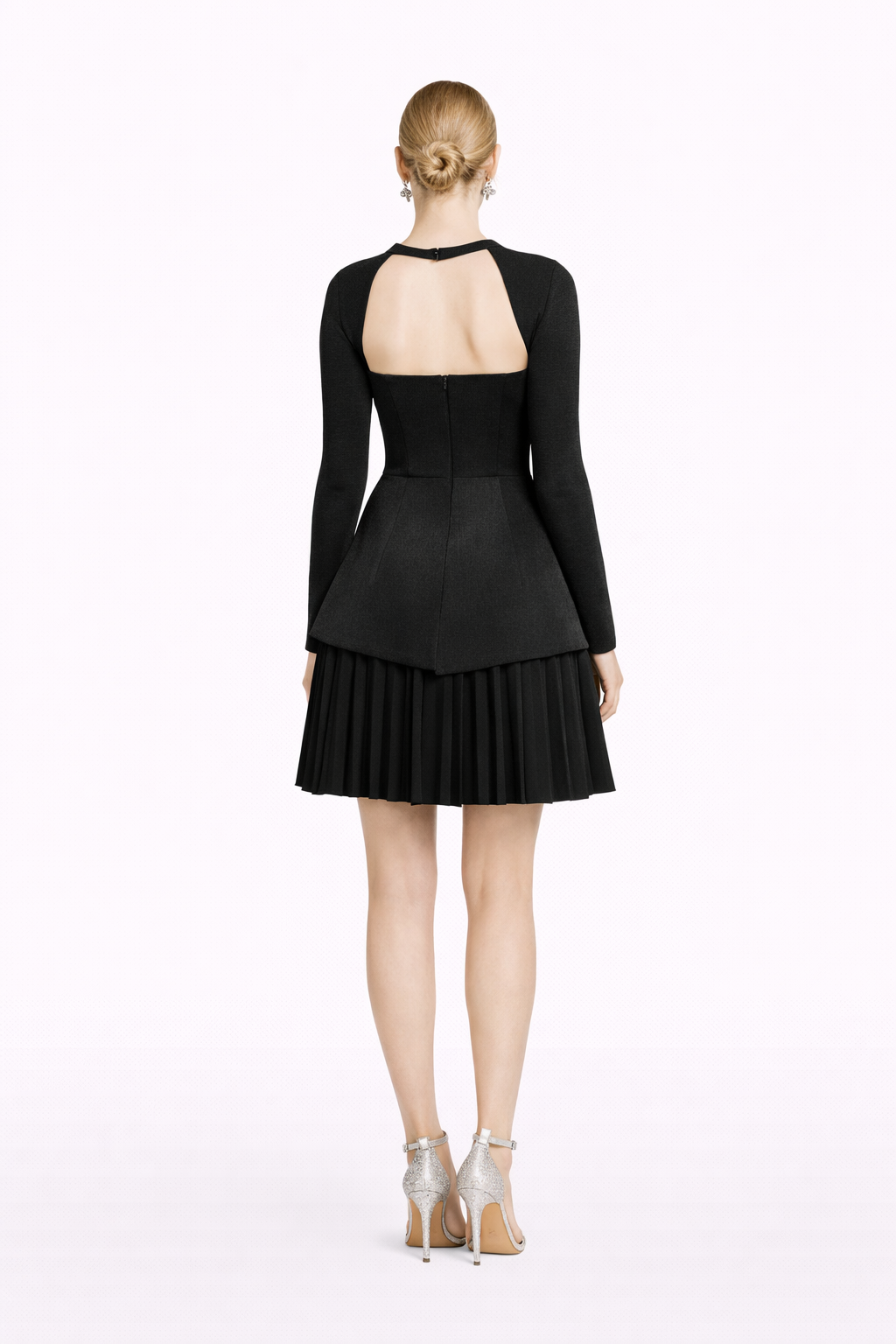 Black Backless Mini Dress – Elegant A-Line Velvet Cocktail Dress L