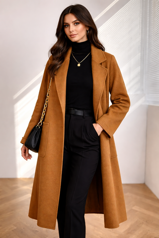 Cahmere Coat Camel color