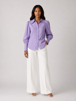 Lavender Set Blouse Skirt Skort Mini Summer Outfit  Purple Blouse Levender Light