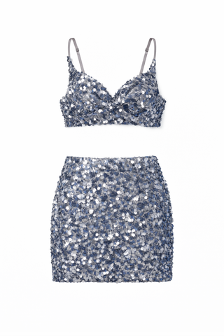 Sequin Set Bralette Skirt 