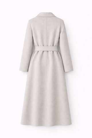 Beige trench coat on a white background