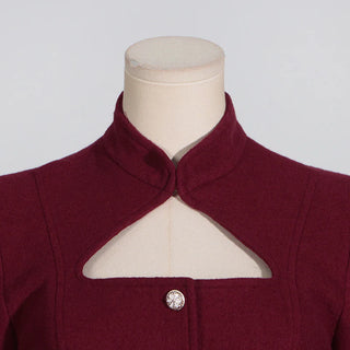 Burgundy Winered Blazer Buttons Tailored Longsleeve winter Cielie Vienna