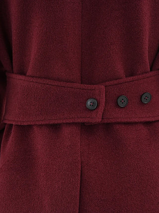 Burgundy Blazer Jacket Wool Belt 