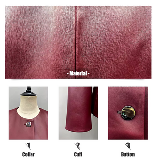 Leather Hourglass Winered Burgundy Jacket Skirt Set Bordeaux- Cielie Vienna Versace inspired 