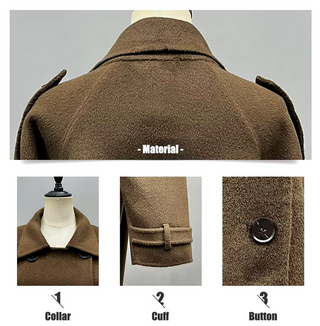 Brown Winter Wool Cashmer Real Coat Maxi Trenchcoat Style Max Mara - Cielie 