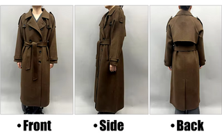 Brown Winter Wool Cashmer Real Coat Maxi Trenchcoat Style Max Mara - Cielie 