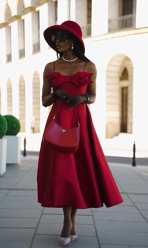 Red Midi Bow Dress | Women's Red Midi Dress | CILIE Cielie Red Midi Bow Dress | Women's Red Midi Dress | CILIE Cielie