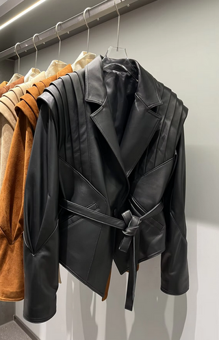 LAMER | Oversized Leather Crop Jacket