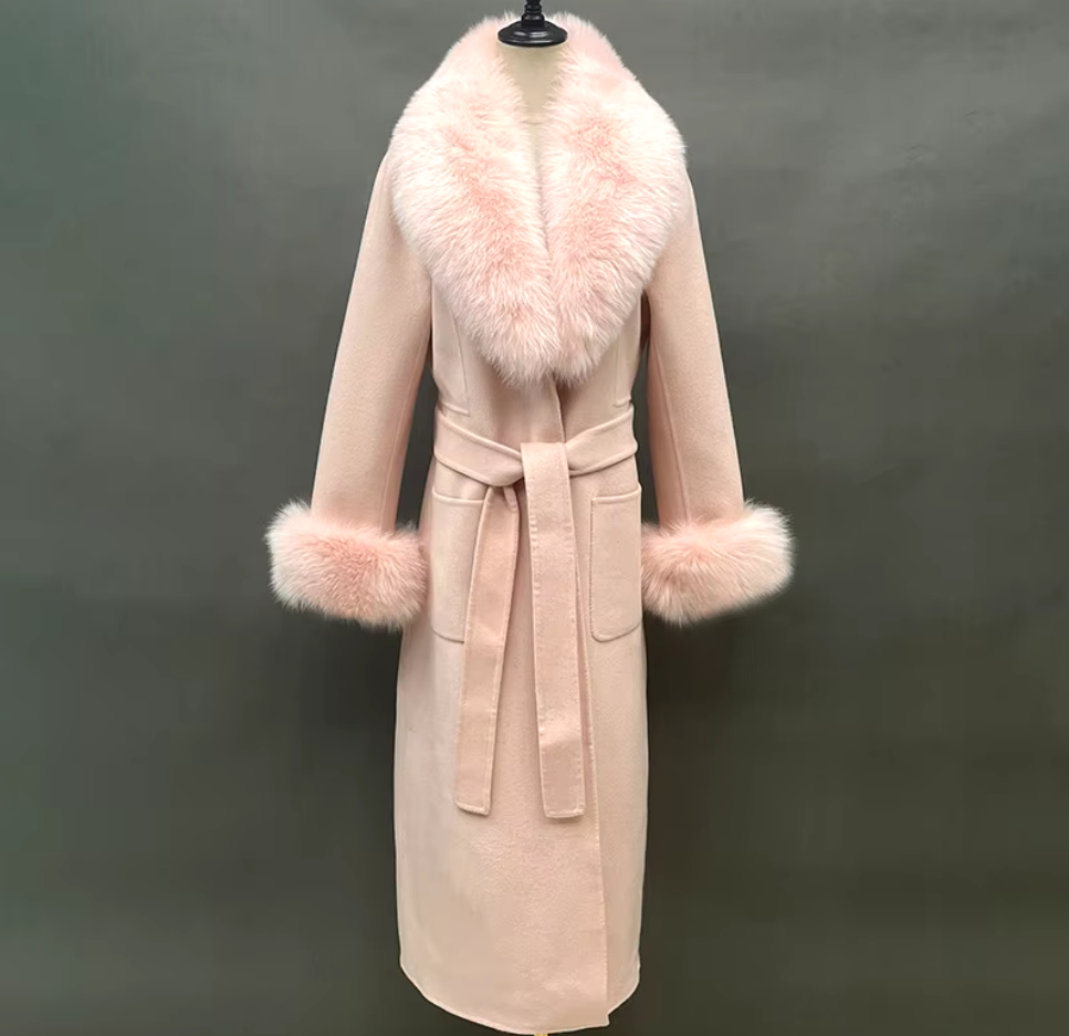 Malina Cashmere Wool Coat with Fox Fur CIÉLIE – Cielie