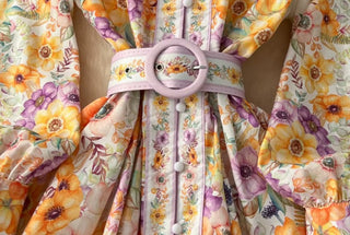 Marigold | Bloom Dress – Floral Mini Dress with Belt