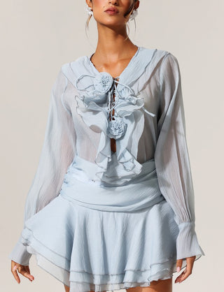 Babyblue Set Blouse Skirt 