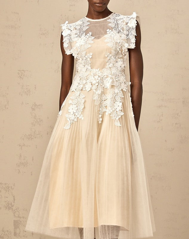 Amelia | Appliqu Tulle Midi Dress Elegant Bridal & Occasionwear S Amelia | Appliqu Tulle Midi Dress Elegant Bridal & Occasionwear S