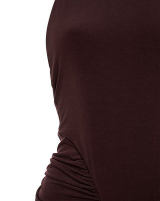 Brown long-sleeve top on a white background