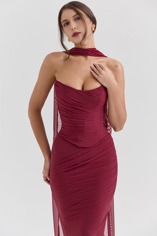 dark red dress corsett cassidy