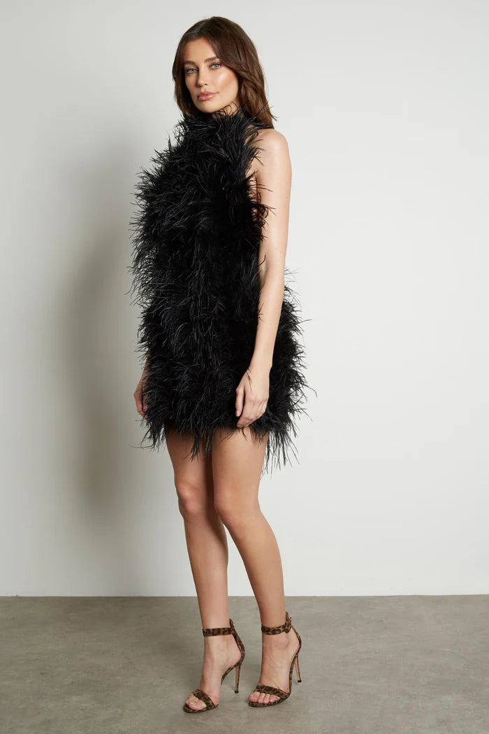 Ciel Halter Neck Ostrich Feather Dress S / Mint Ciel Halter Neck Ostrich Feather Dress S / Mint