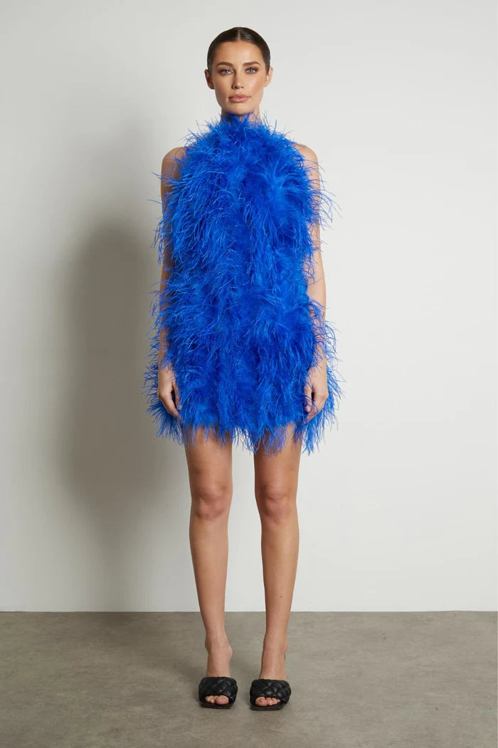 Ciel | Halter Neck Ostrich Feather Dress - CUSTOM MADE L / Green Ciel | Halter Neck Ostrich Feather Dress - CUSTOM MADE L / Green